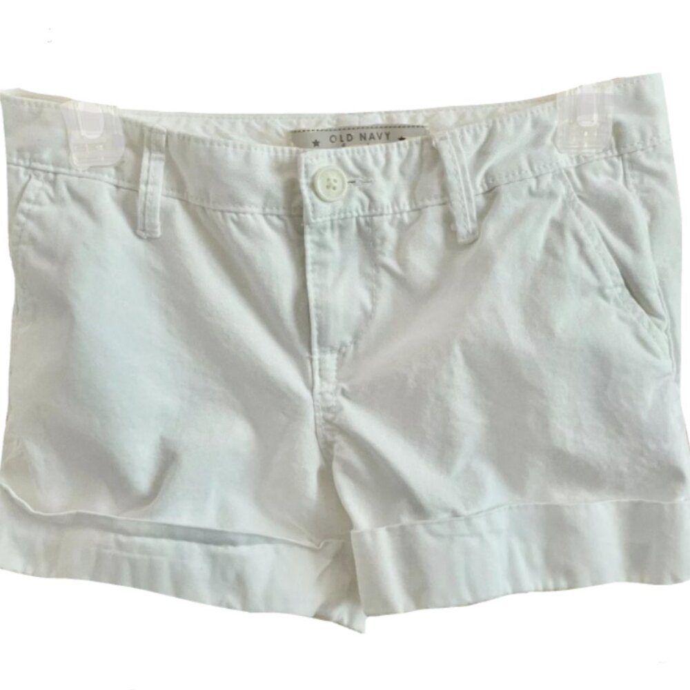 Brand New Old Navy Flat-Front Cuffed White Shorts
